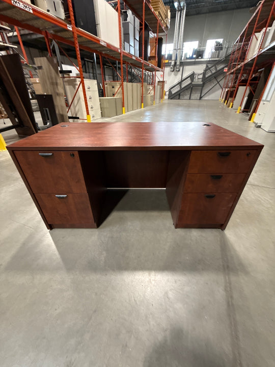 Straight Desk w/BBF and FF Ped