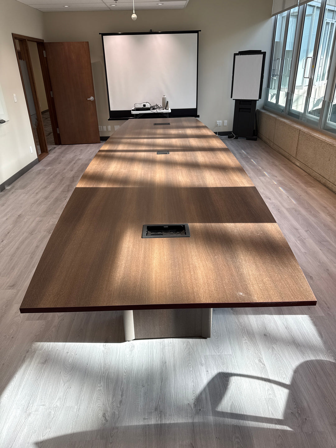 17' Boatshape Boardroom Table w/Electrical