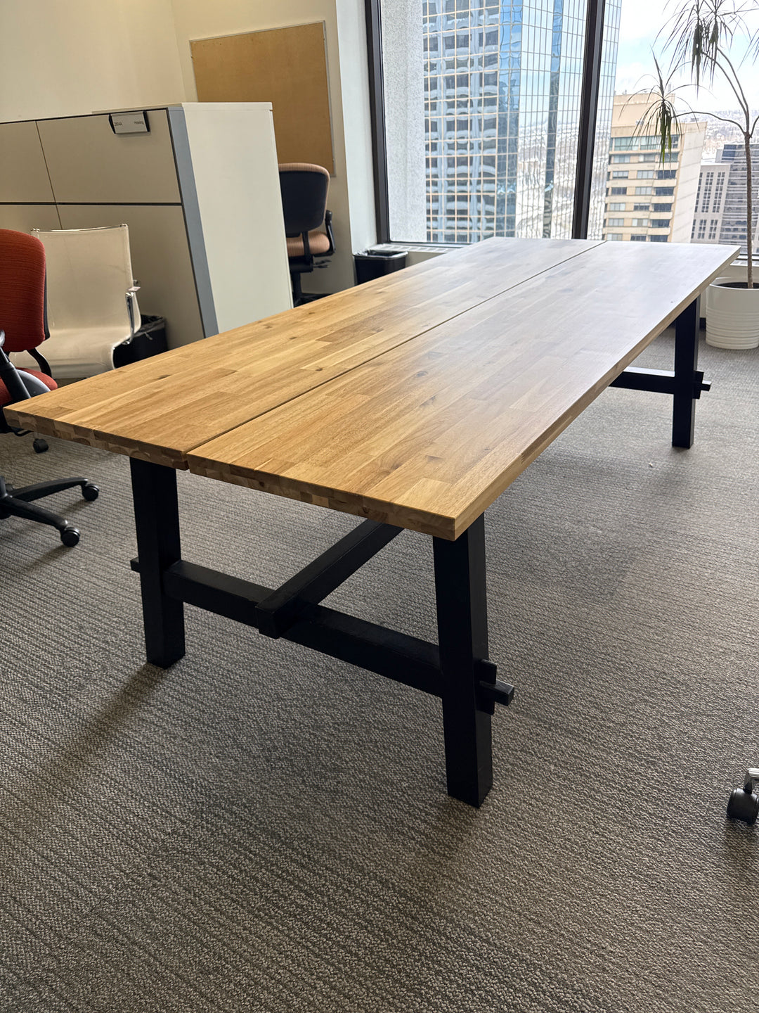 8' Wood Top Rectangle Boardroom Table