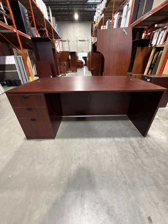 Bow Front Straight Desk w/BBF Ped