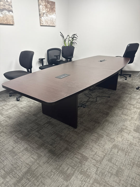 10' Boatshape Boardroom Table w/Electrical