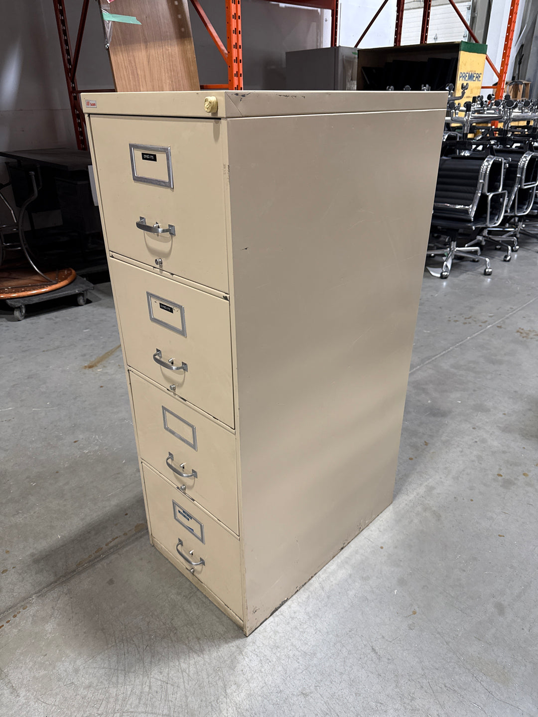 Metal 4-High Vertical File Cabinet