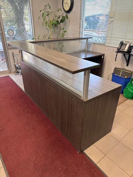 L-Shape Reception Desk w/BF Ped