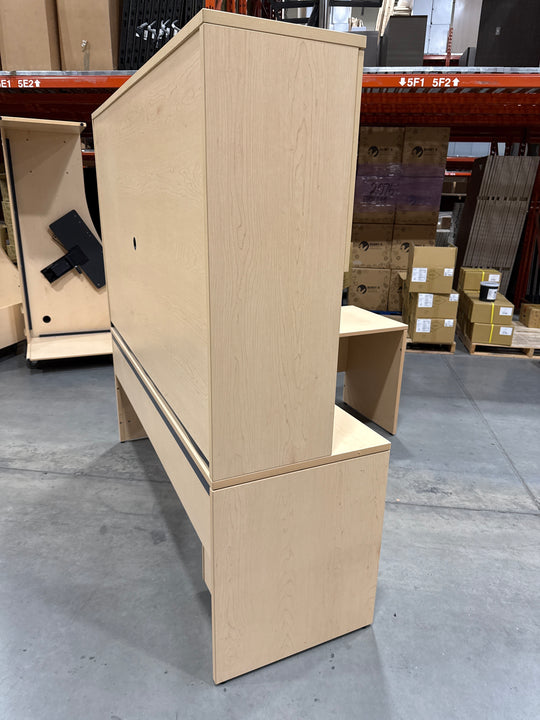 L-Shape Desk w/Hutch and BBF Ped