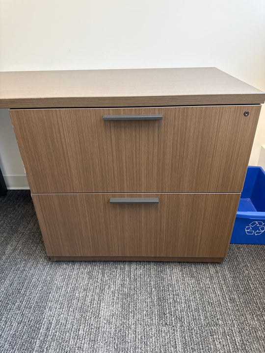 L-Shape Desk w/BF Ped, 2 High Lateral