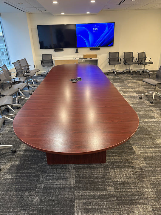 16’ Racetrack Boardroom Table w/Electrical