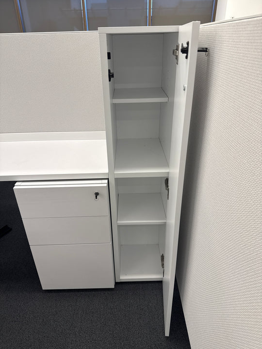 6' x 6' L-Shape Workstation w/BBF Ped, Wardrobe