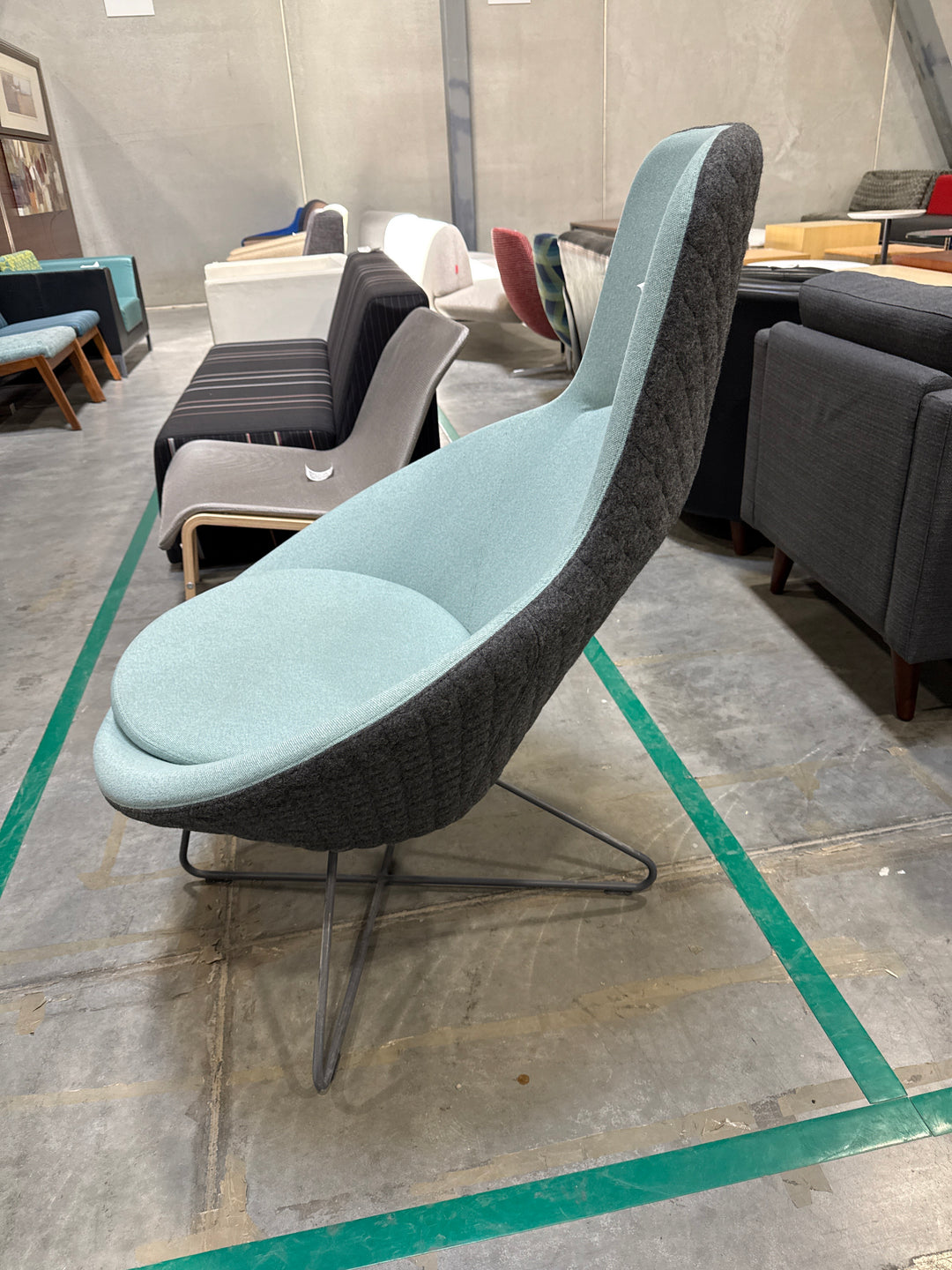 Fabric High Back Lounge Chair