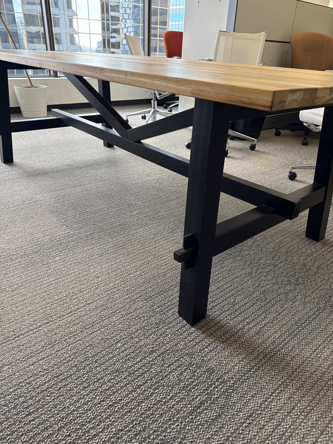 8' Wood Top Rectangle Boardroom Table
