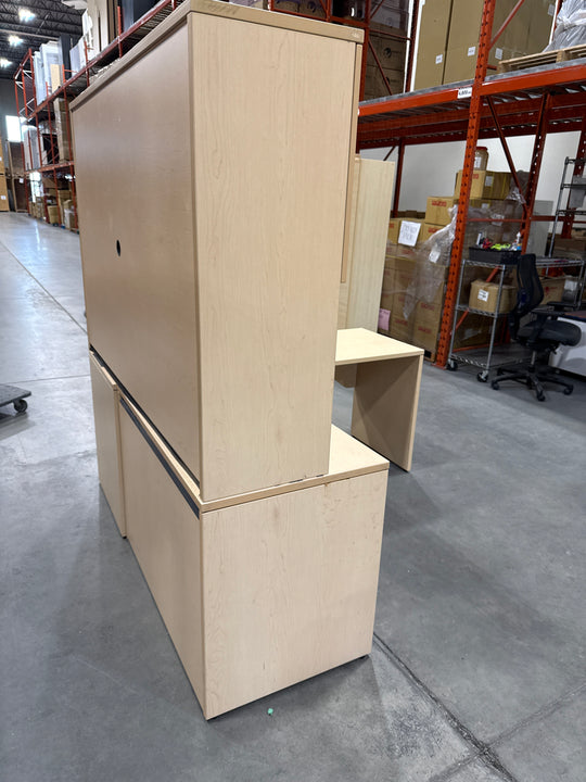 L-Shape Desk w/Hutch and BBF Ped