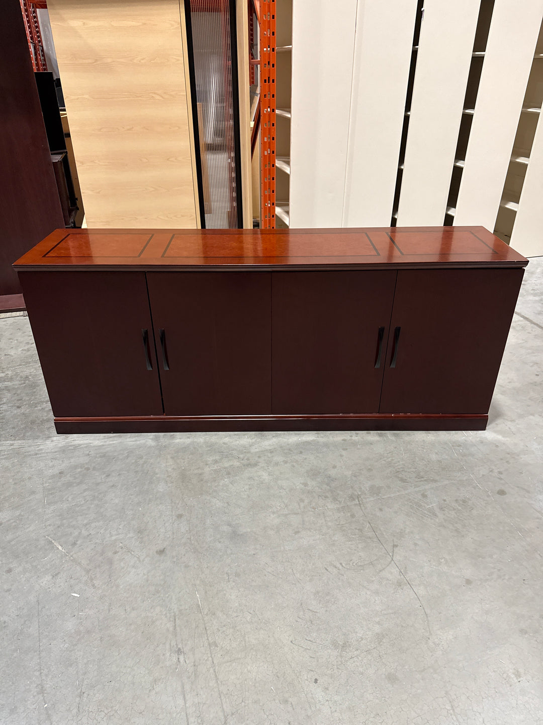 Executive L-Shape Suite w/BBF, FF Peds, Credenza and Bookcase