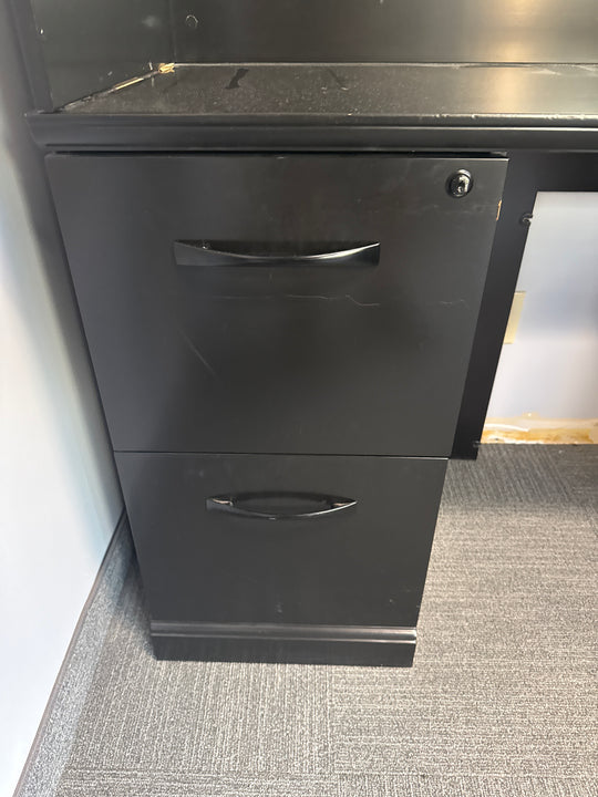L-Shape Reception Desk w/BBF. FF Ped