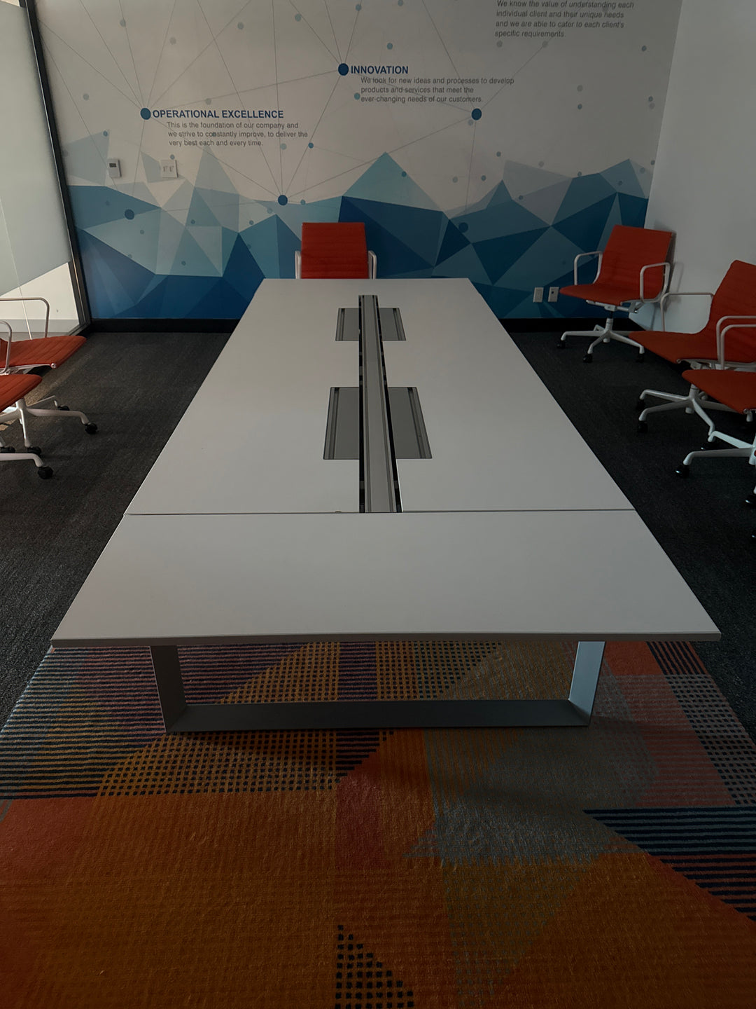 11’ Rectangle Boardroom Table w/Electrical (Hardwire)