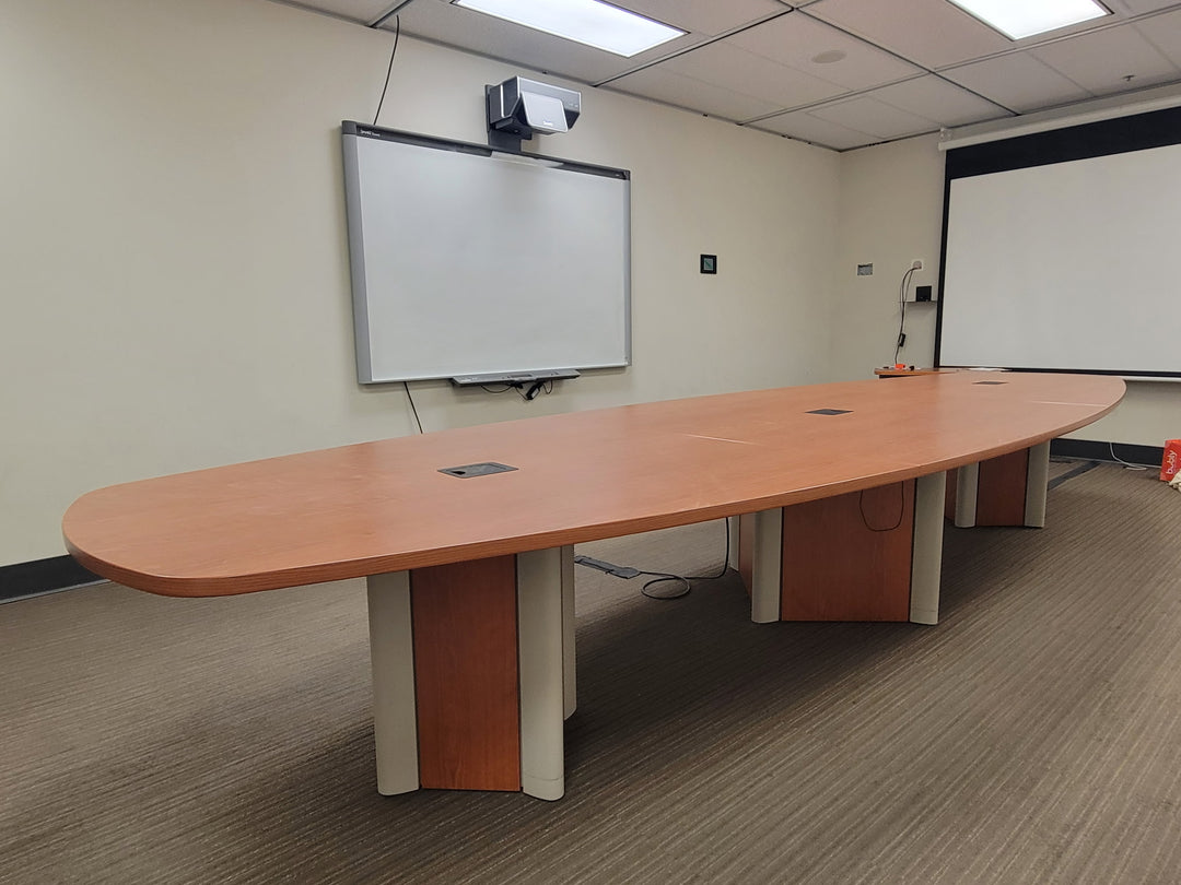 16' Boatshape Boardroom Table w/Electrical