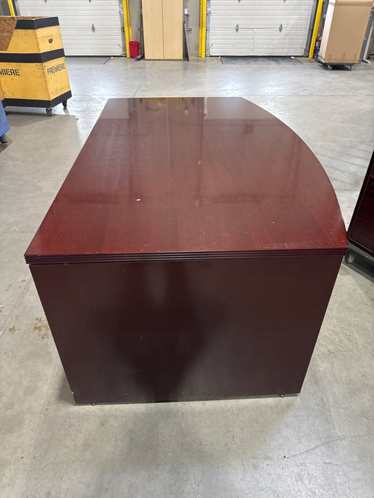 6' Bow Front Straight Desk w/BBF Ped