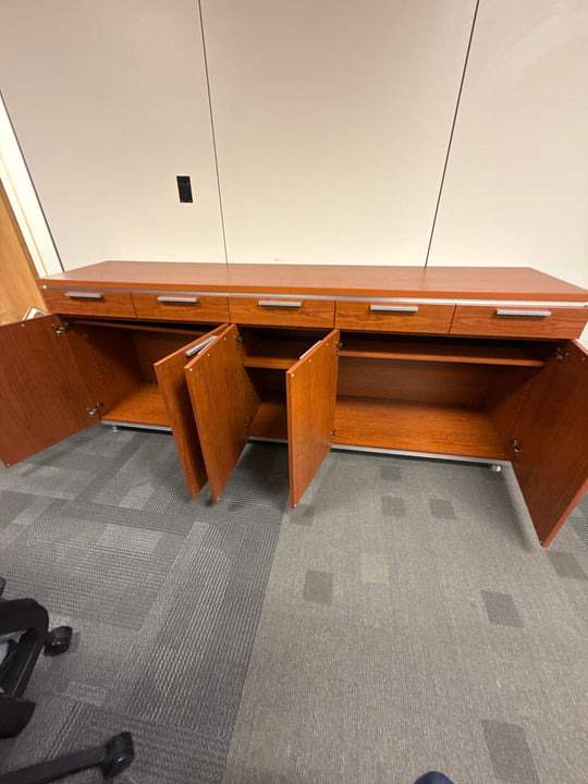 Wooden 5-Drawer 5-Door Counter Height Credenza