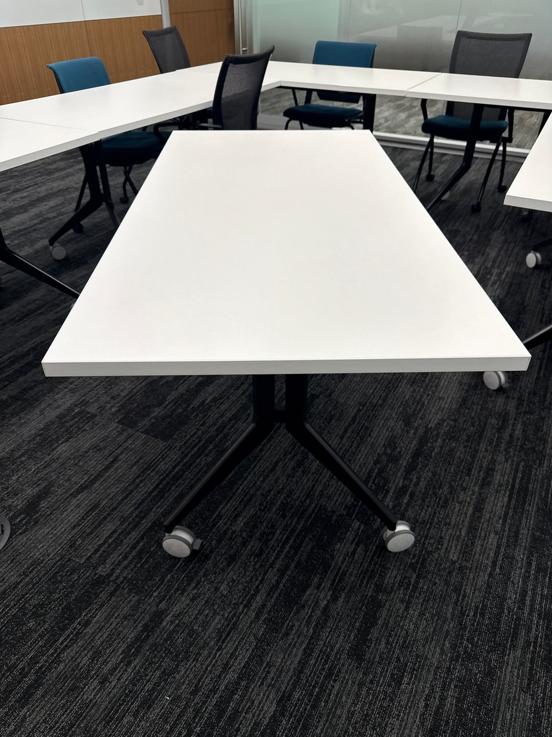 5' Haworth Mobile Flip Top Table