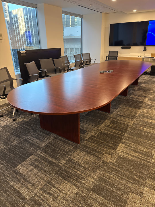 16’ Racetrack Boardroom Table w/Electrical
