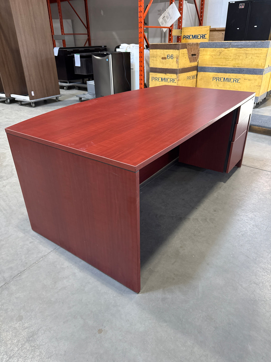 6’ Bow Front Straight Desk