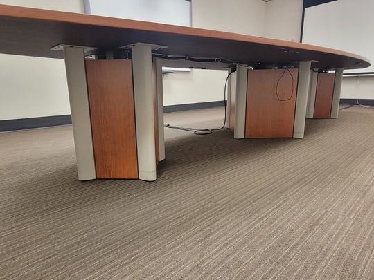 16' Boatshape Boardroom Table w/Electrical