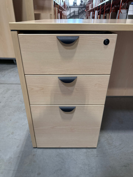 6’ Bow Front Straight Desk w/BBF Ped