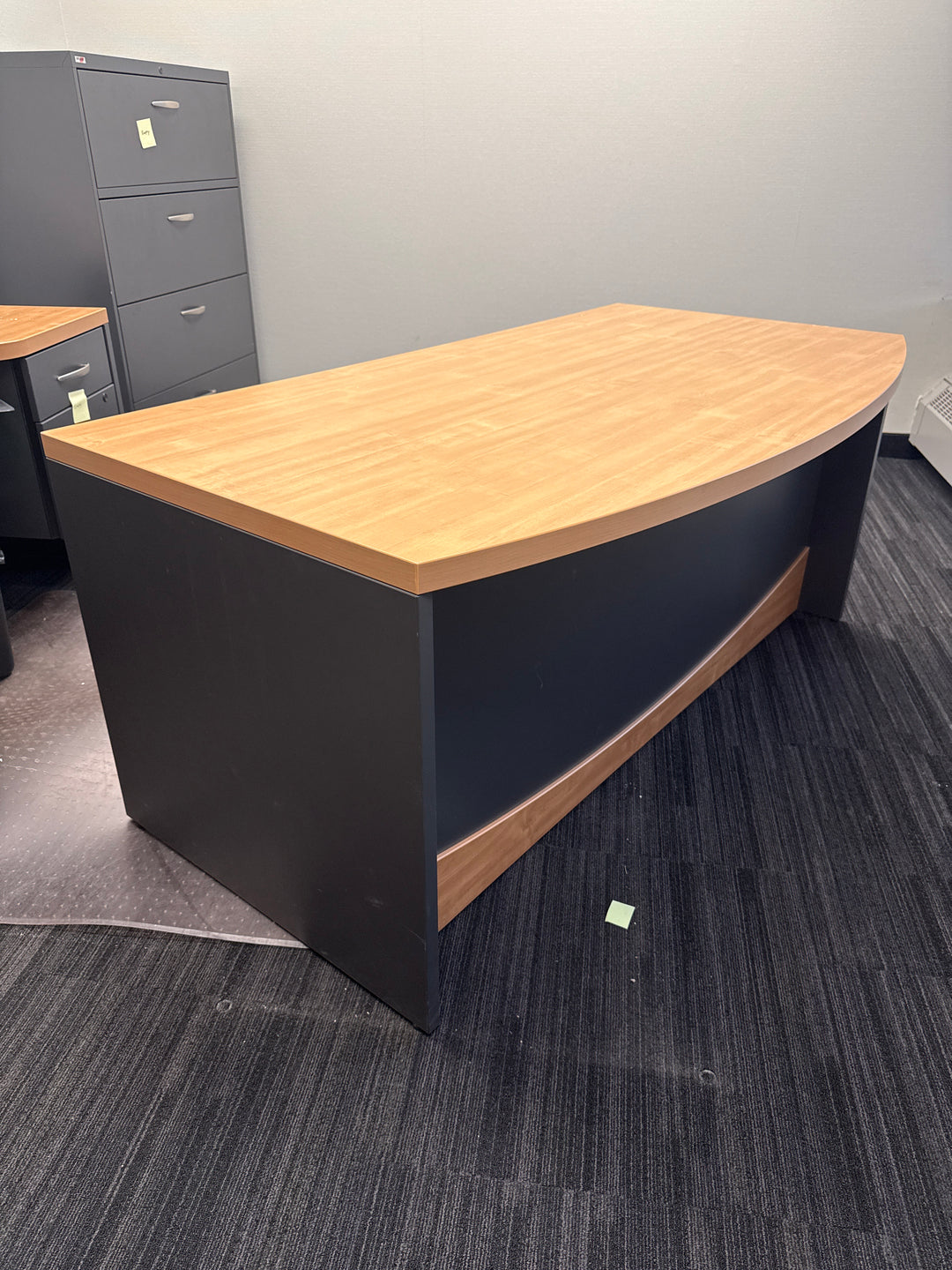 Bow Front Straight Desk w/BF Ped