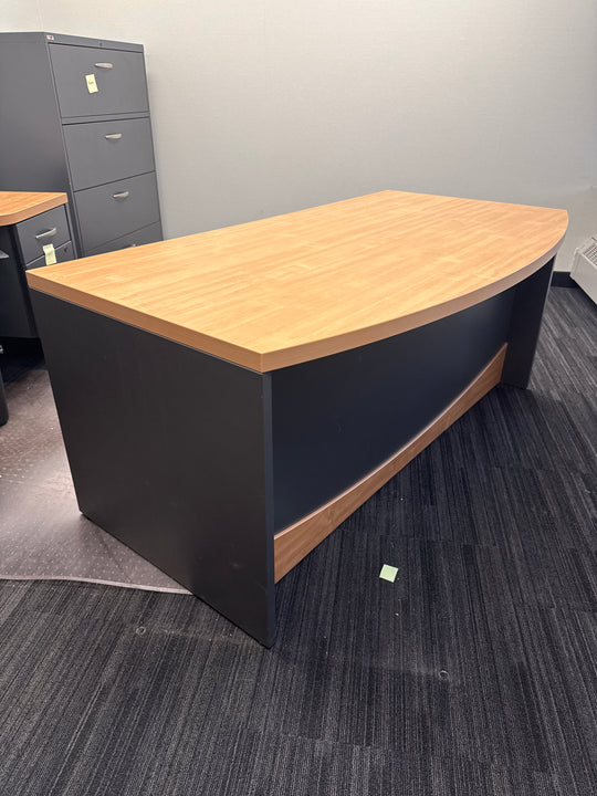 Bow Front Straight Desk w/BF Ped