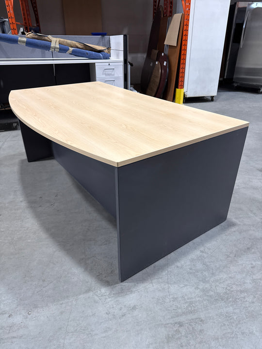 6’ Bow Front Straight Desk w/BF Ped