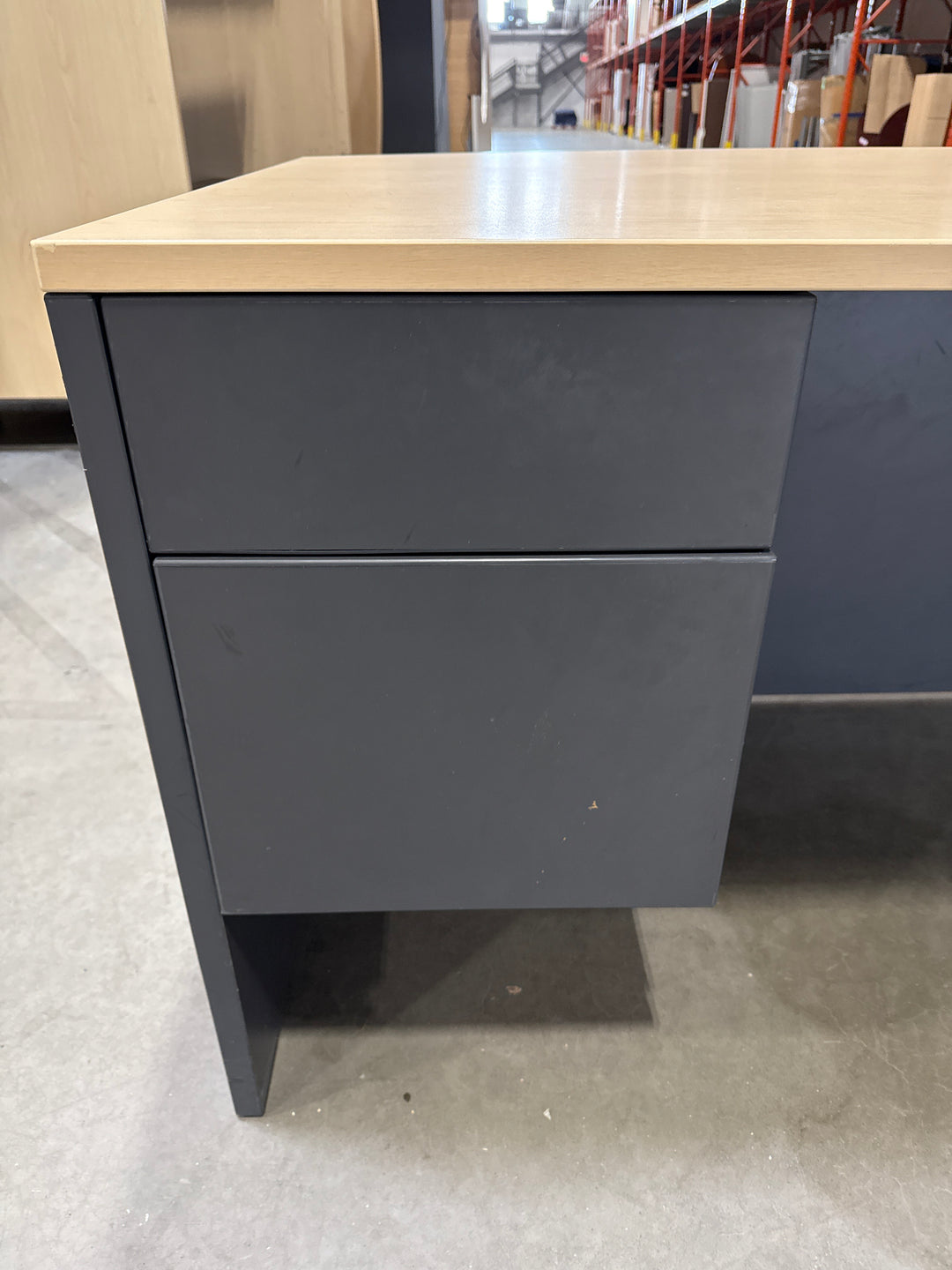 6’ Bow Front Straight Desk w/BF Ped
