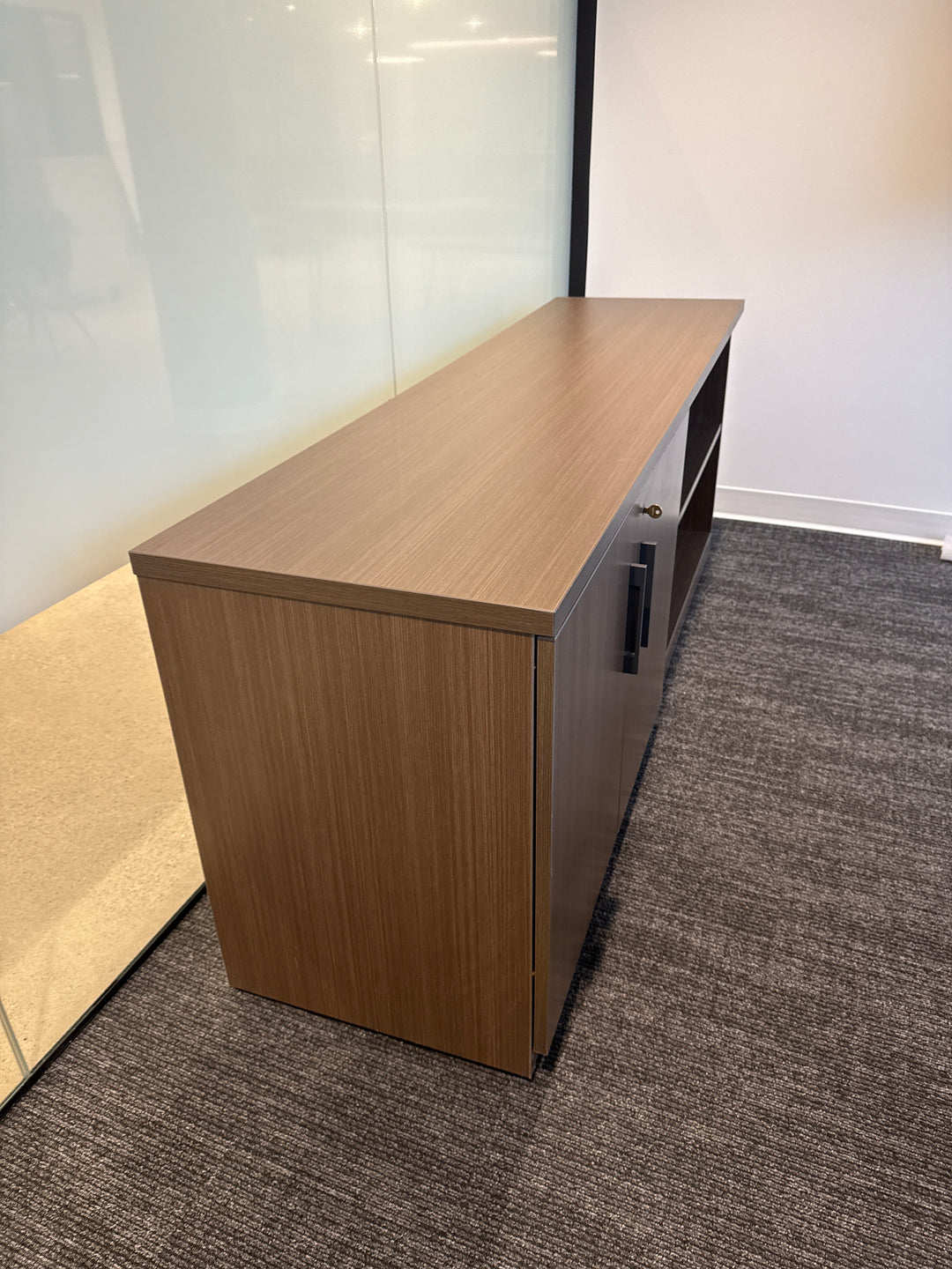 2-Door Credenza w/Open Shelf