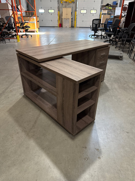 L-Shape Desk w/BBF Ped and Bookcases