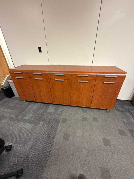 Wooden 5-Drawer 5-Door Counter Height Credenza