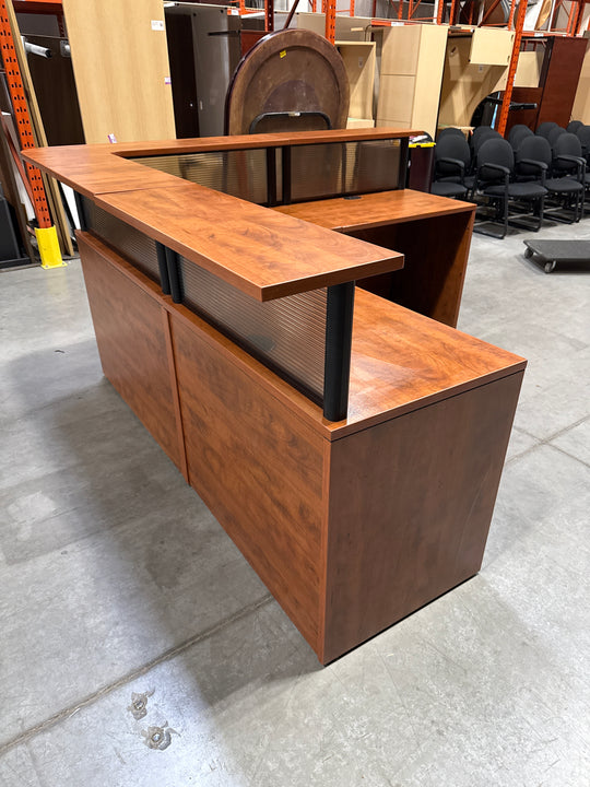 L-Shape Reception Desk w/BBF Ped