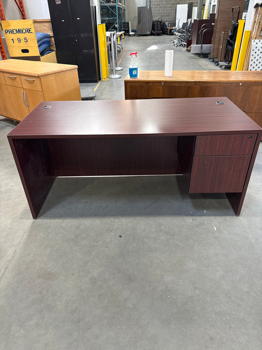 66” Straight Desk w/BF Ped