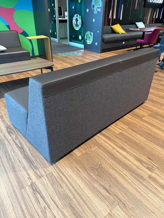 Leather and Fabric Loveseat