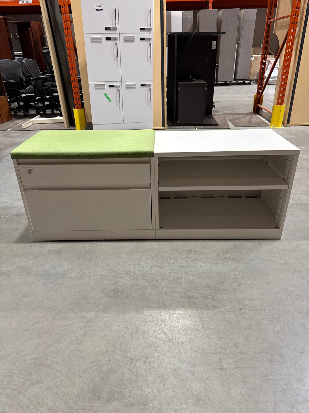 Metal Lower Credenza w/Cushion Top
