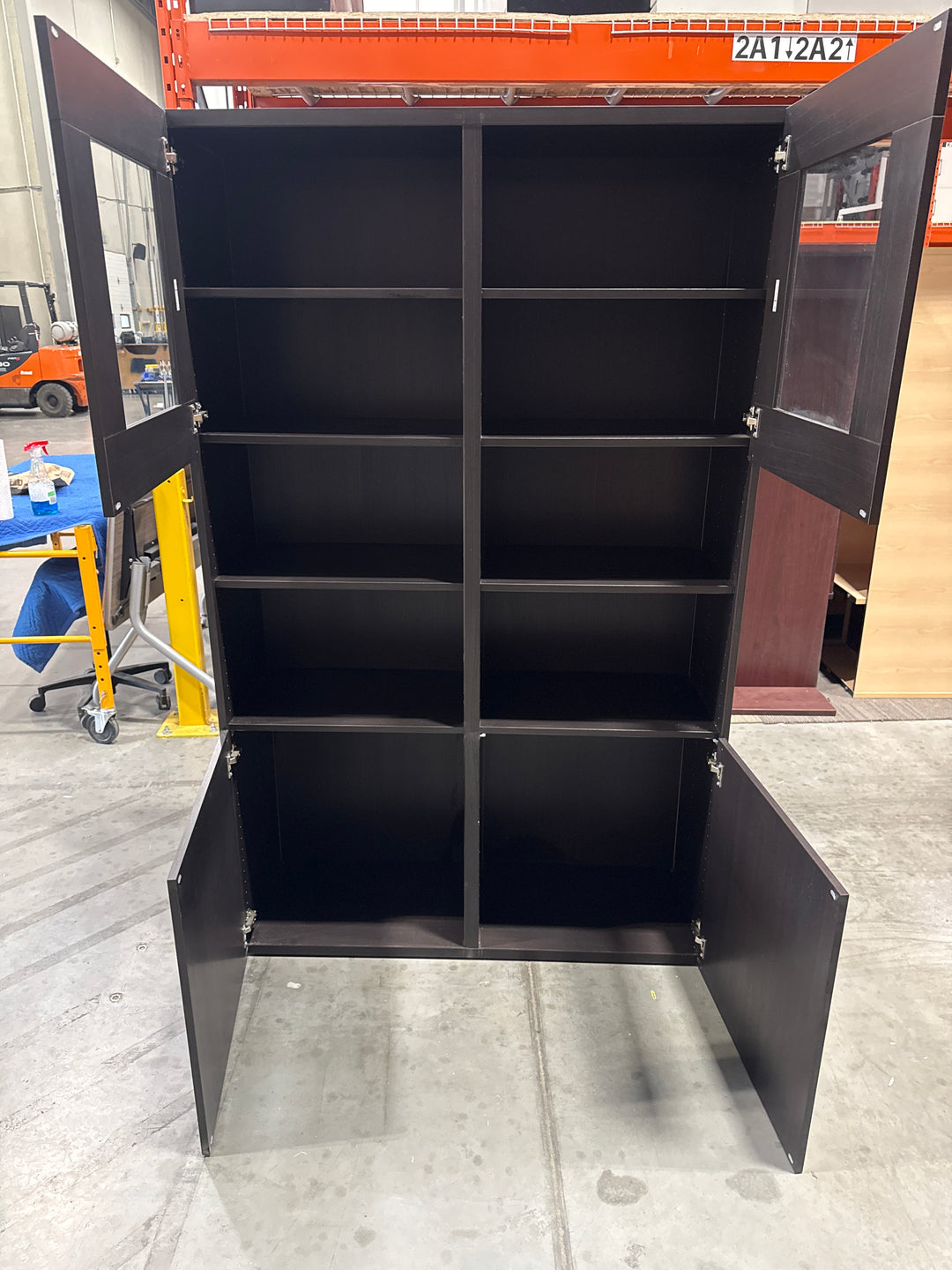 Wooden IKEA 5-High Bookcase w/Doors