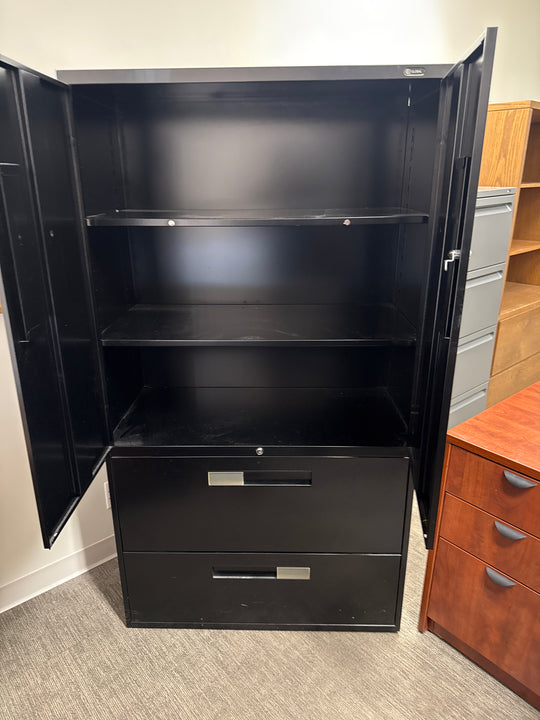 Metal 2-Door 2-Drawer Combo Cabinet