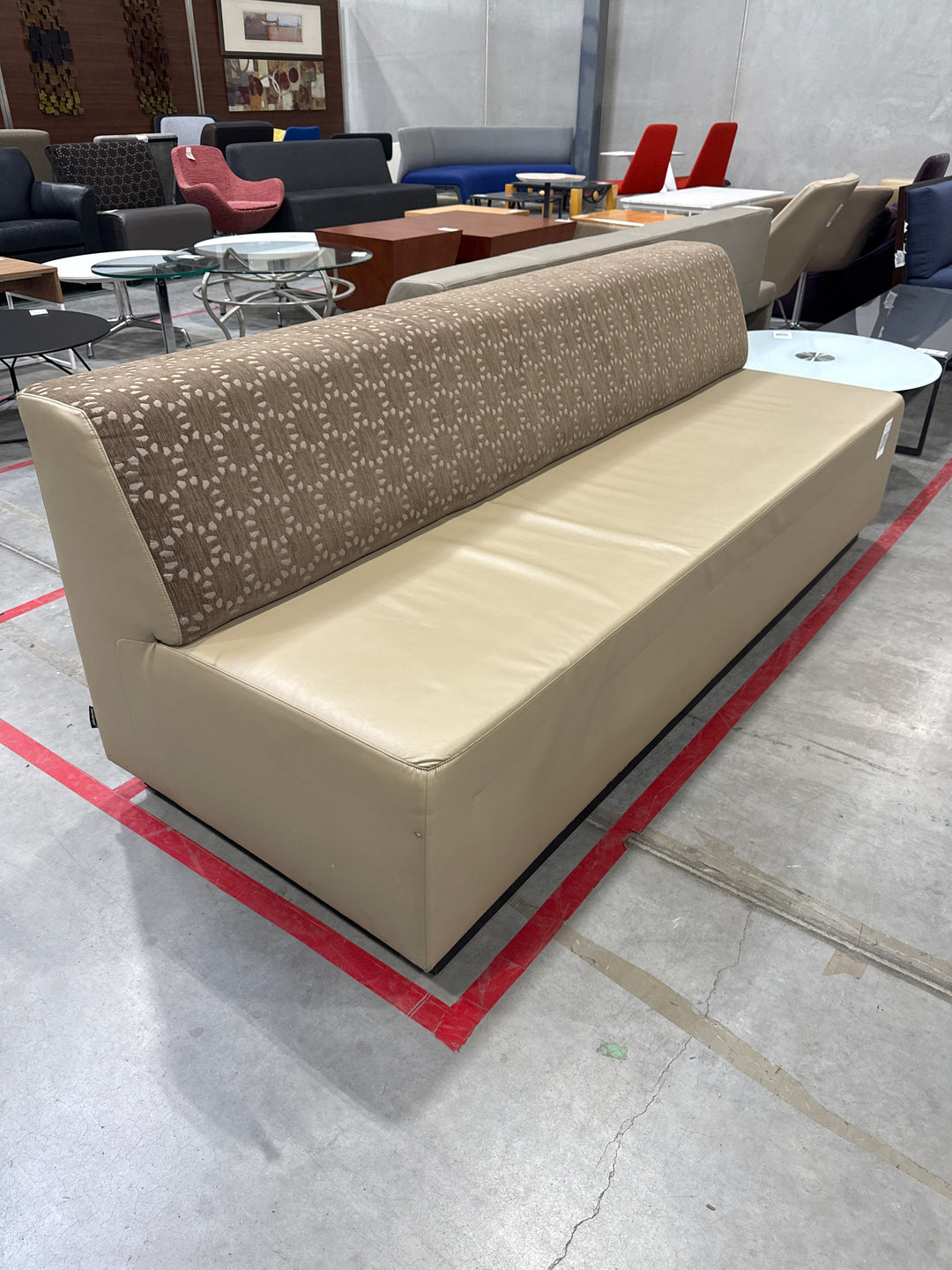 Nienkamper Fabric and Leather Sofa