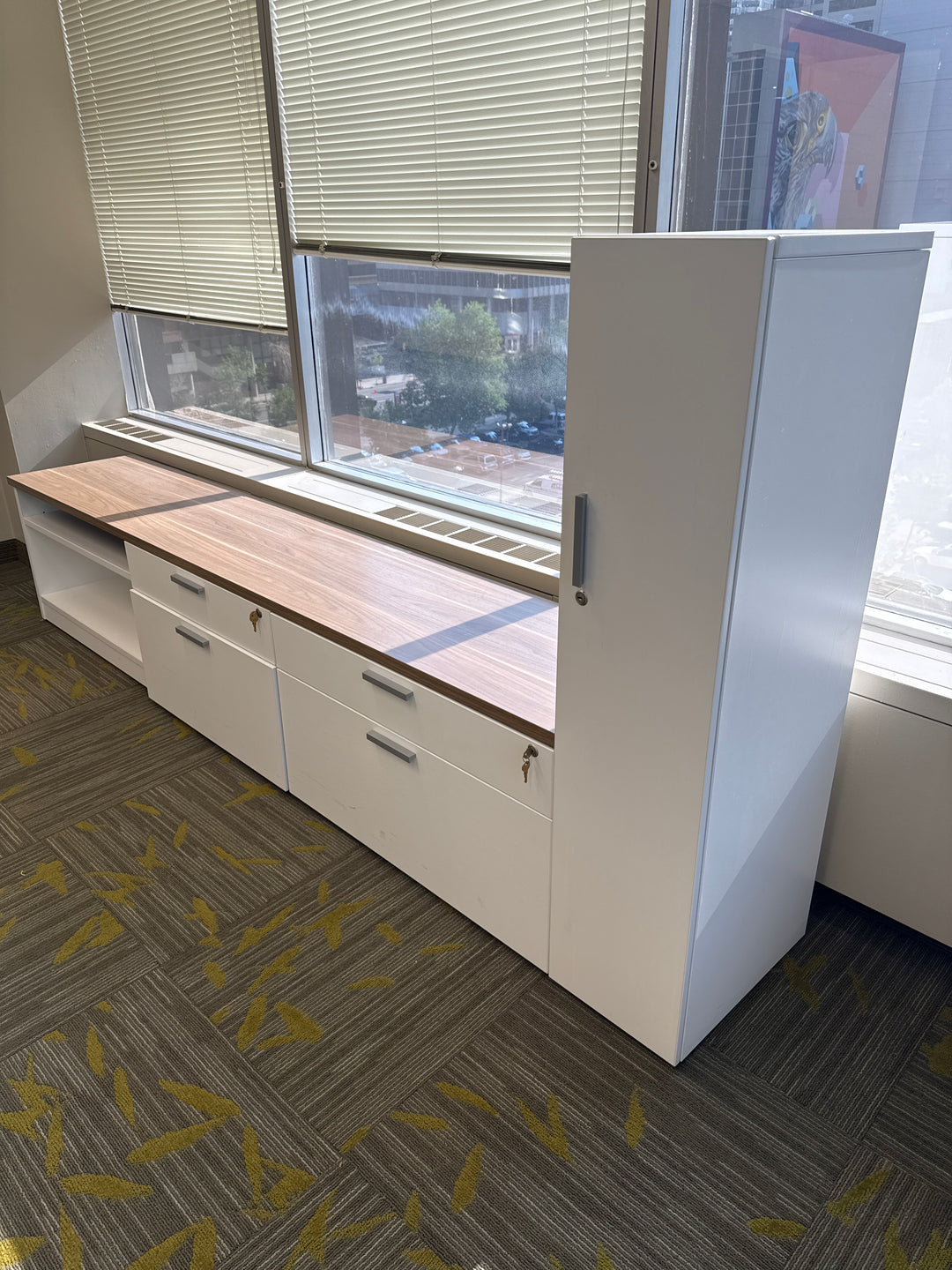 Steelcase 4-Drawer Credenza w/Open Shelf, Wardrobe