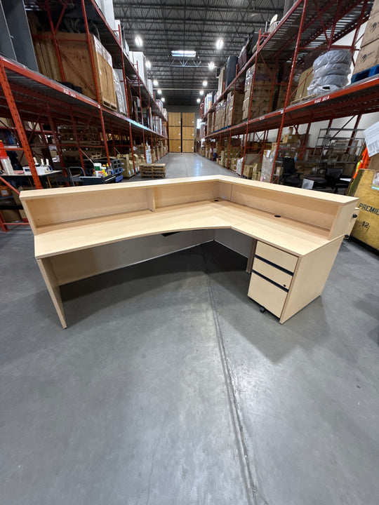 L-Shape Reception Desk w/BBF Ped