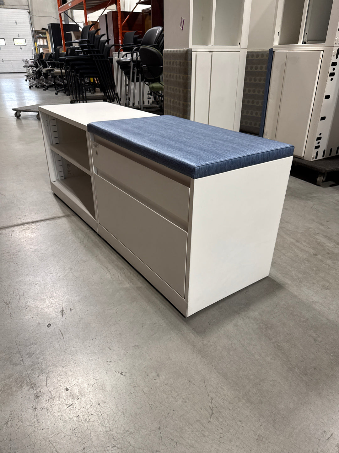 Metal Lower Credenza w/Cushion Top