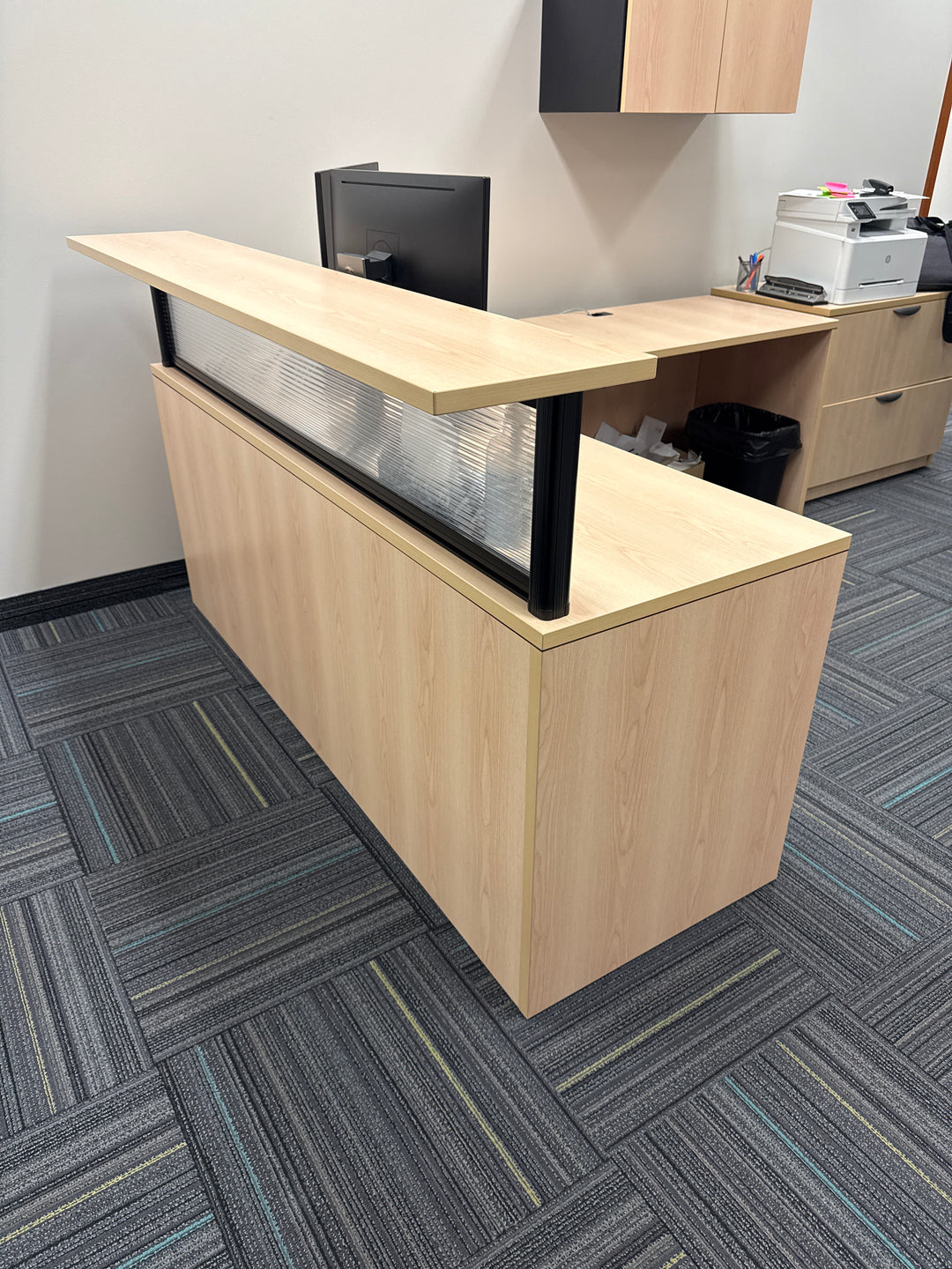 L-Shape Reception Desk w/BF Ped