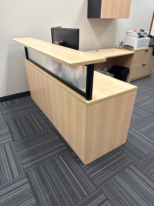 L-Shape Reception Desk w/BF Ped