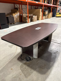 8' Boatshape Boardroom Table w/Electrical