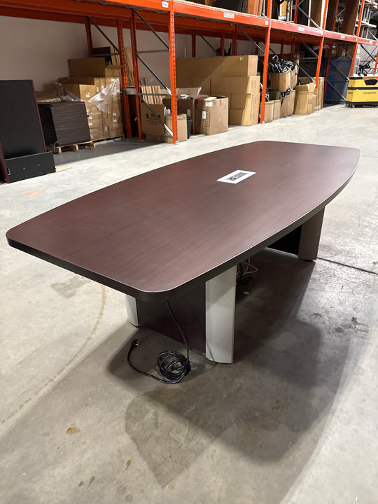 8' Boatshape Boardroom Table w/Electrical