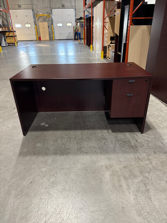 5’ Straight Desk w/BF Ped