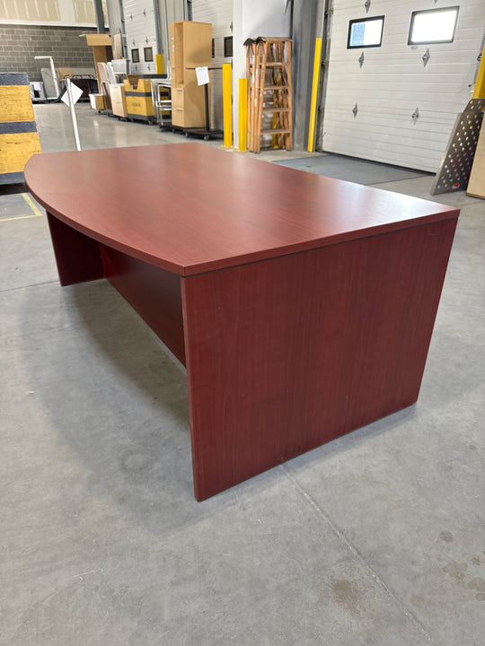 6’ Bow Front Straight Desk