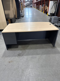 6’ Bow Front Straight Desk w/BF Ped