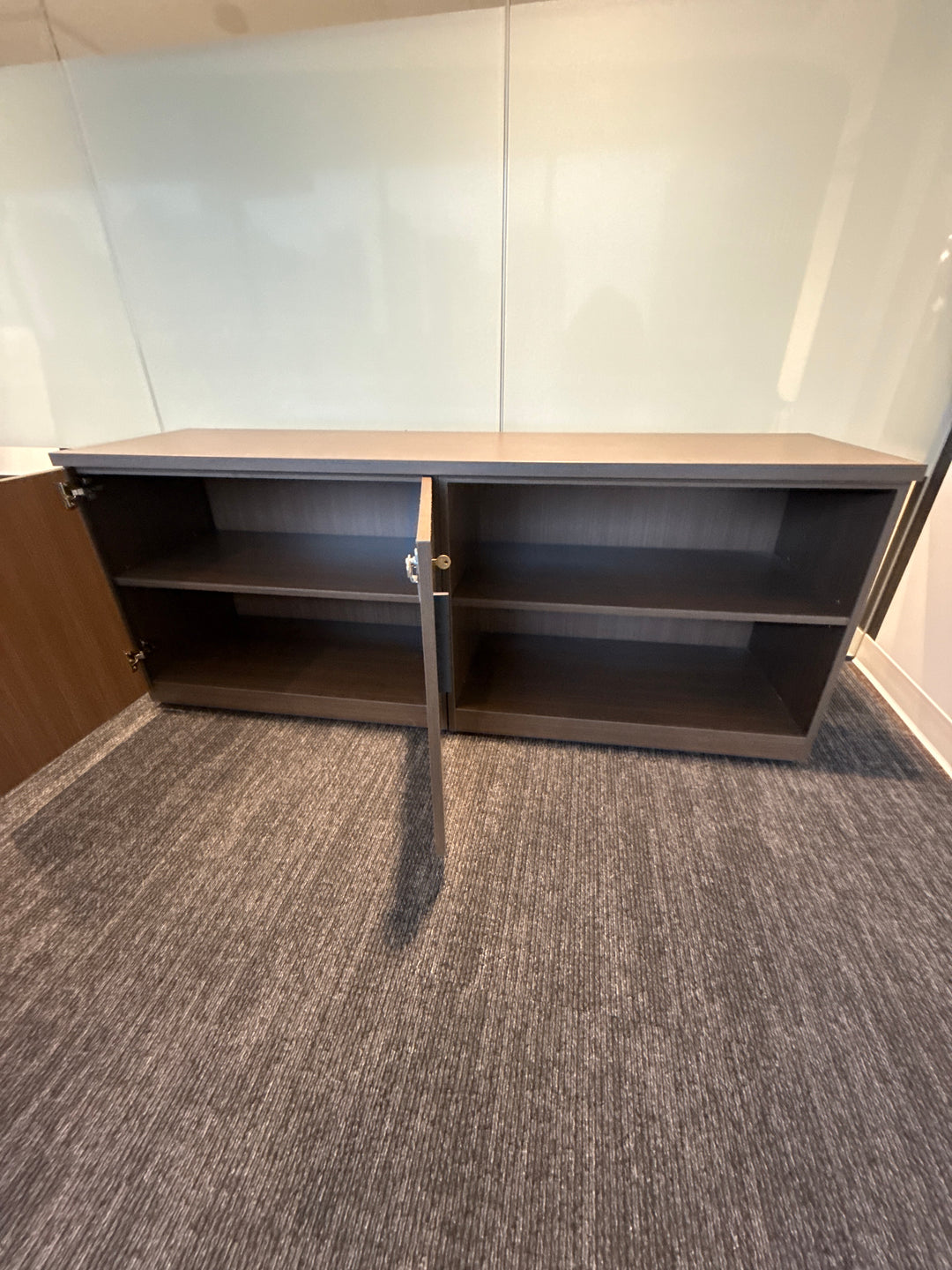 2-Door Credenza w/Open Shelf